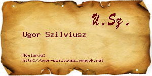Ugor Szilviusz névjegykártya